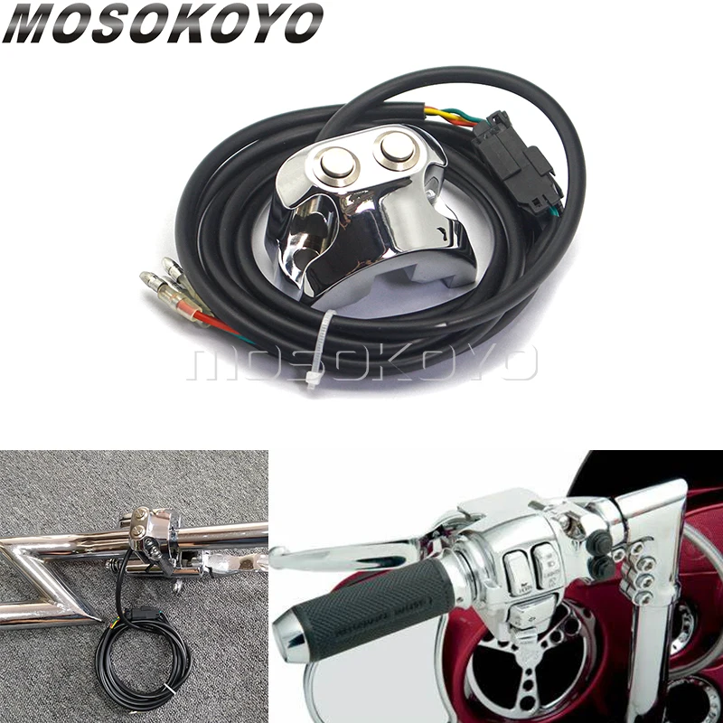 

Переключатель на руль мотоцикла 25 мм, 2 кнопки, переключатели для воздушной езды, контроллер, 3 провода для Harley Dyna Sportster V-Rod AERO Φ XL883