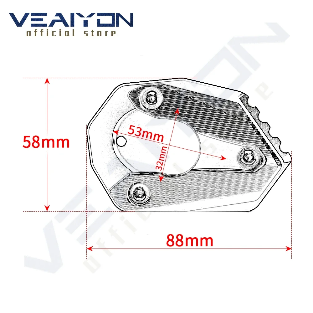 Side Stand Enlarger Plate Kickstand Enlarge Extension Pad For Kawasaki Z650 Z800 Z900 Z1000 Z 650RS 800 900 1000 R / SX