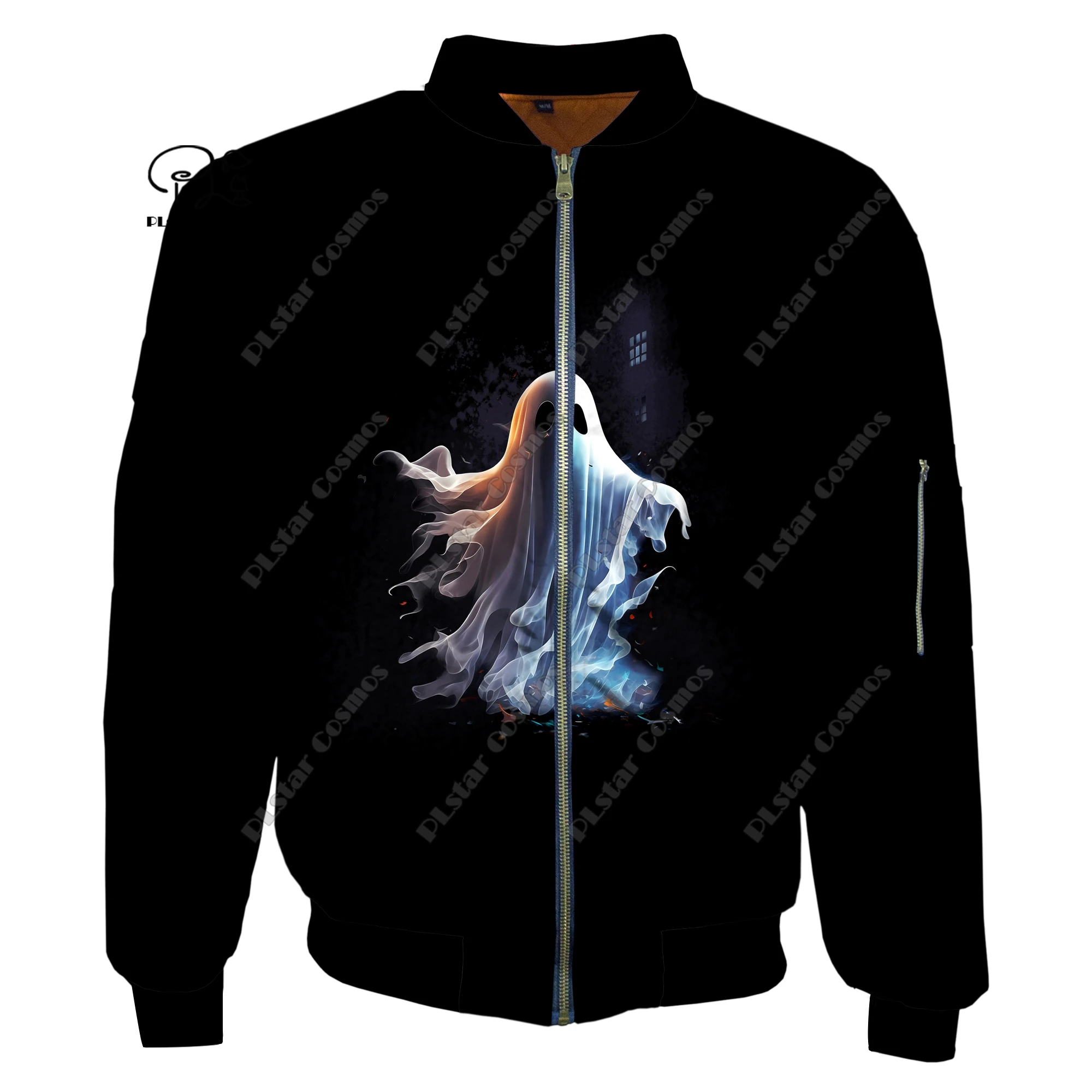 Halloween horror theme 3D printing flight pilot jacket jacket sportswear winter thickened oversized casual long-sleeved KB-4