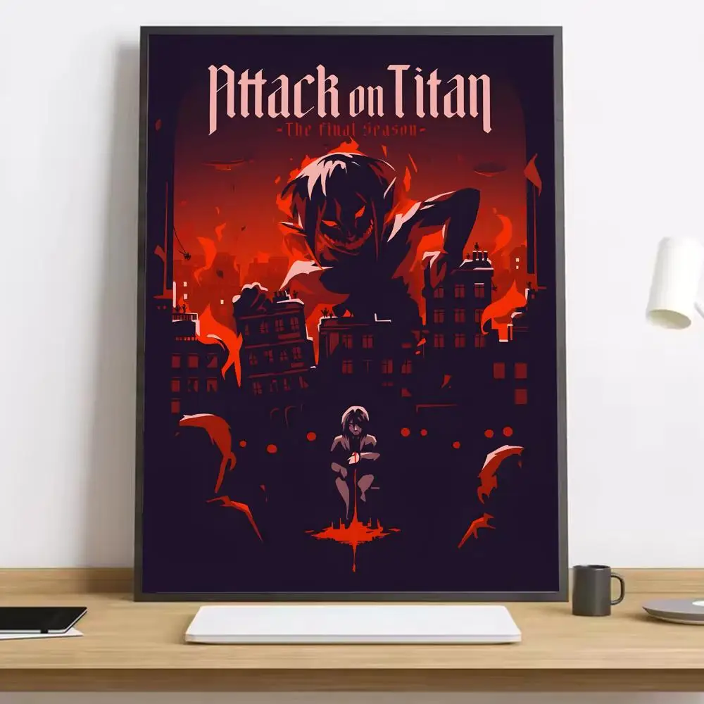 Attack On Titan Eren Jaeger Canvas Art Poster: Crease-Free, Waterproof, Durable Wall Decor