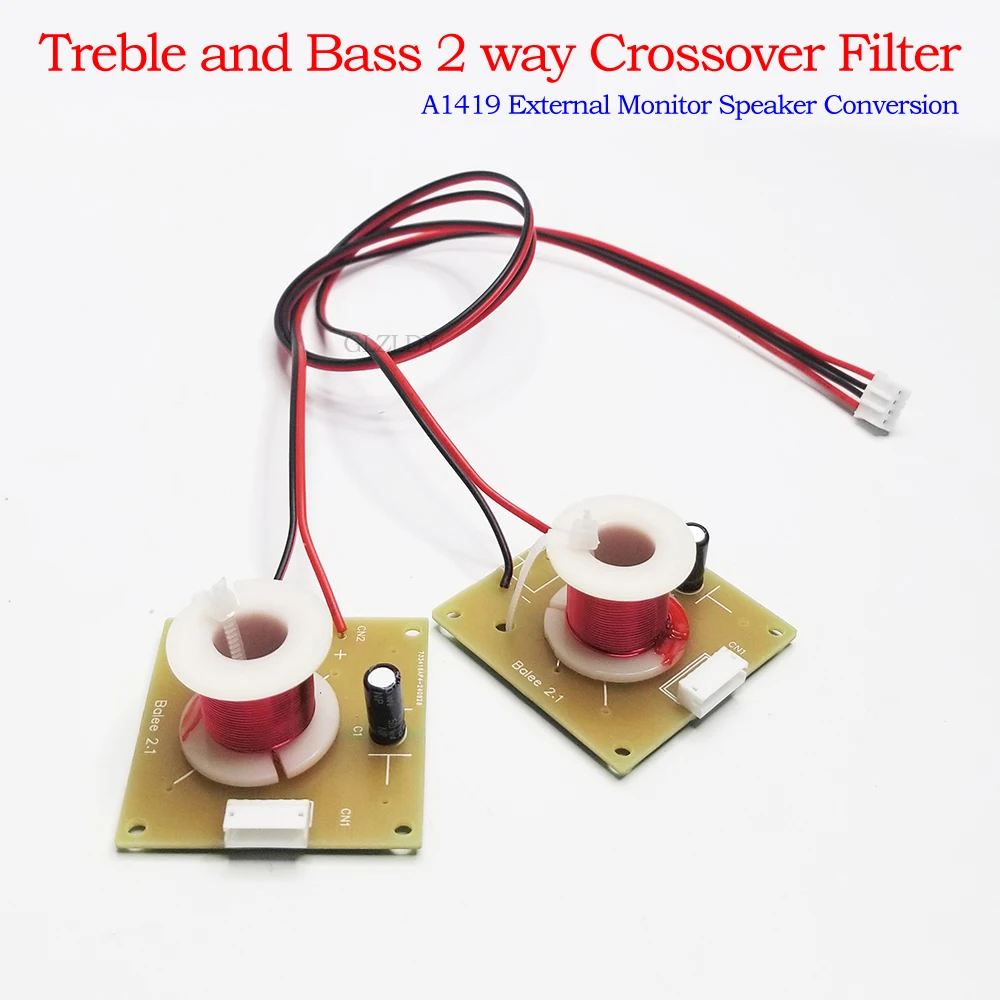 Treble Bass Speaker Crossover For imac A1418 A1419 A2115 2 Way Treble Bass Speaker Crossover Audio Tweeter Woofer Crossover Speakers Filter Frequency Divider