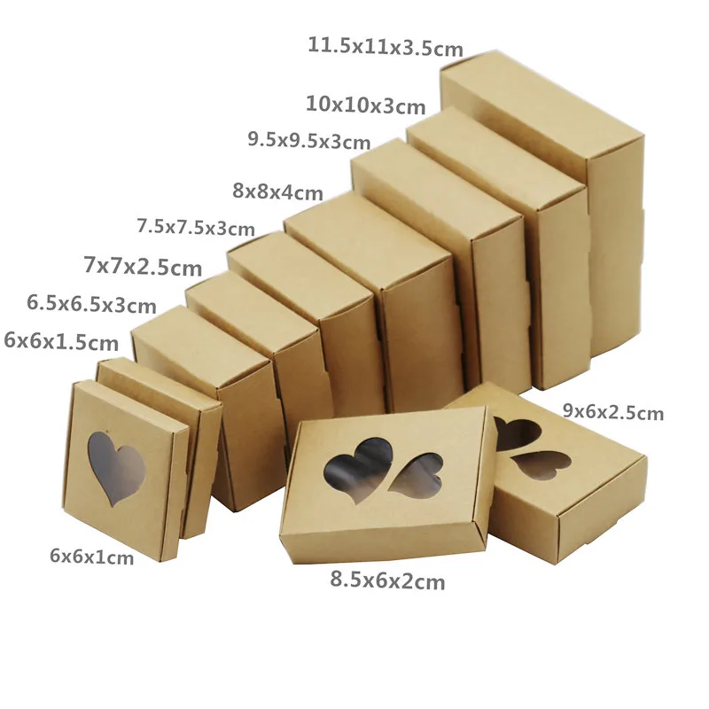 thumbnail image 1 of Caja de regalo de papel Kraft en blanco con ventana, 30 unidades, caja de jabón hecha a mano, caja de regalo para galletas, joyas, dulces, caja de regalo de boda, suministros para fiestas, 1 of 5