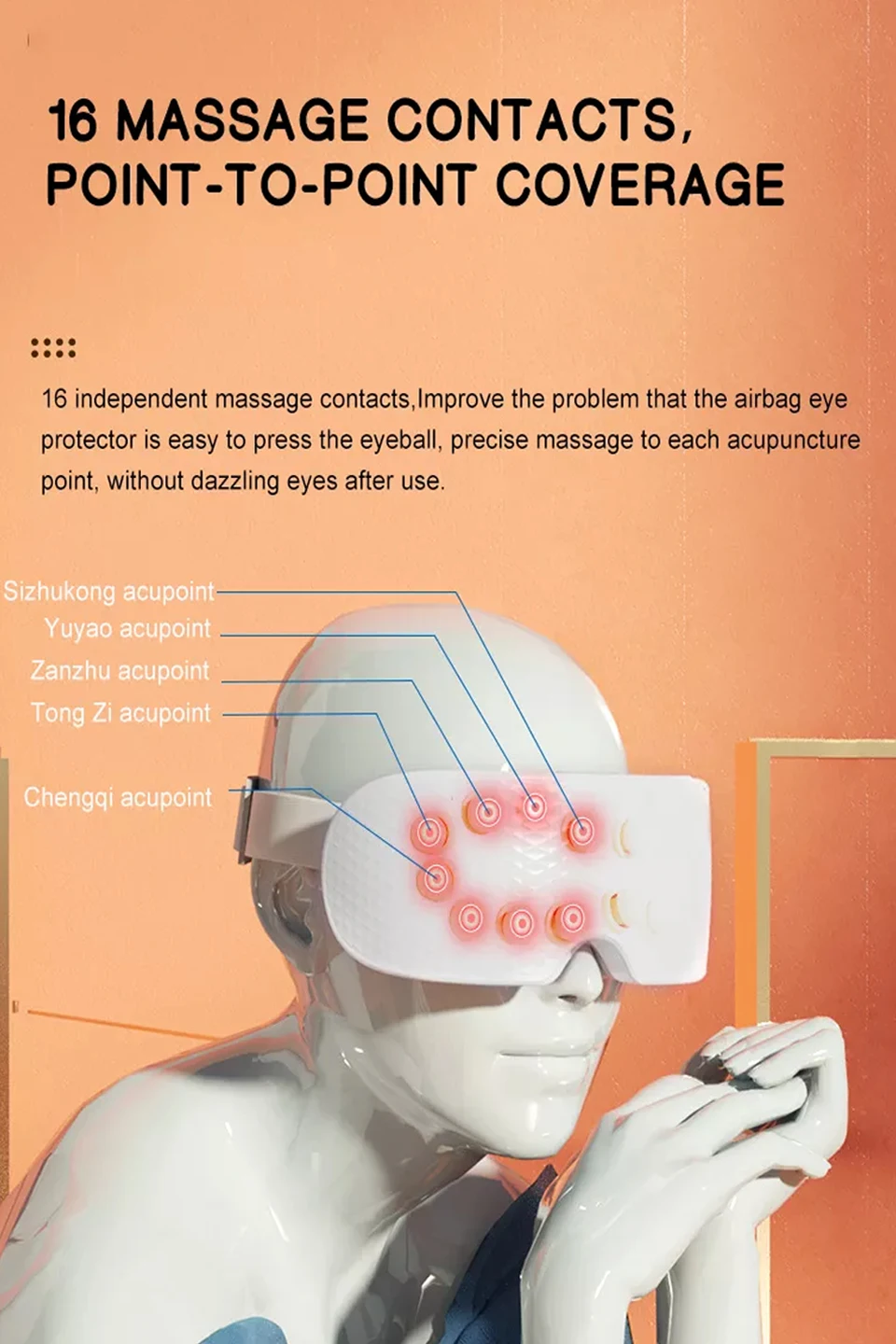 3D Vibration Eye Massager Nano Mist Spray Steam Eye Care Massager Point Acupressure for Dry Eye Care Relieve Fatigue Dark Circle