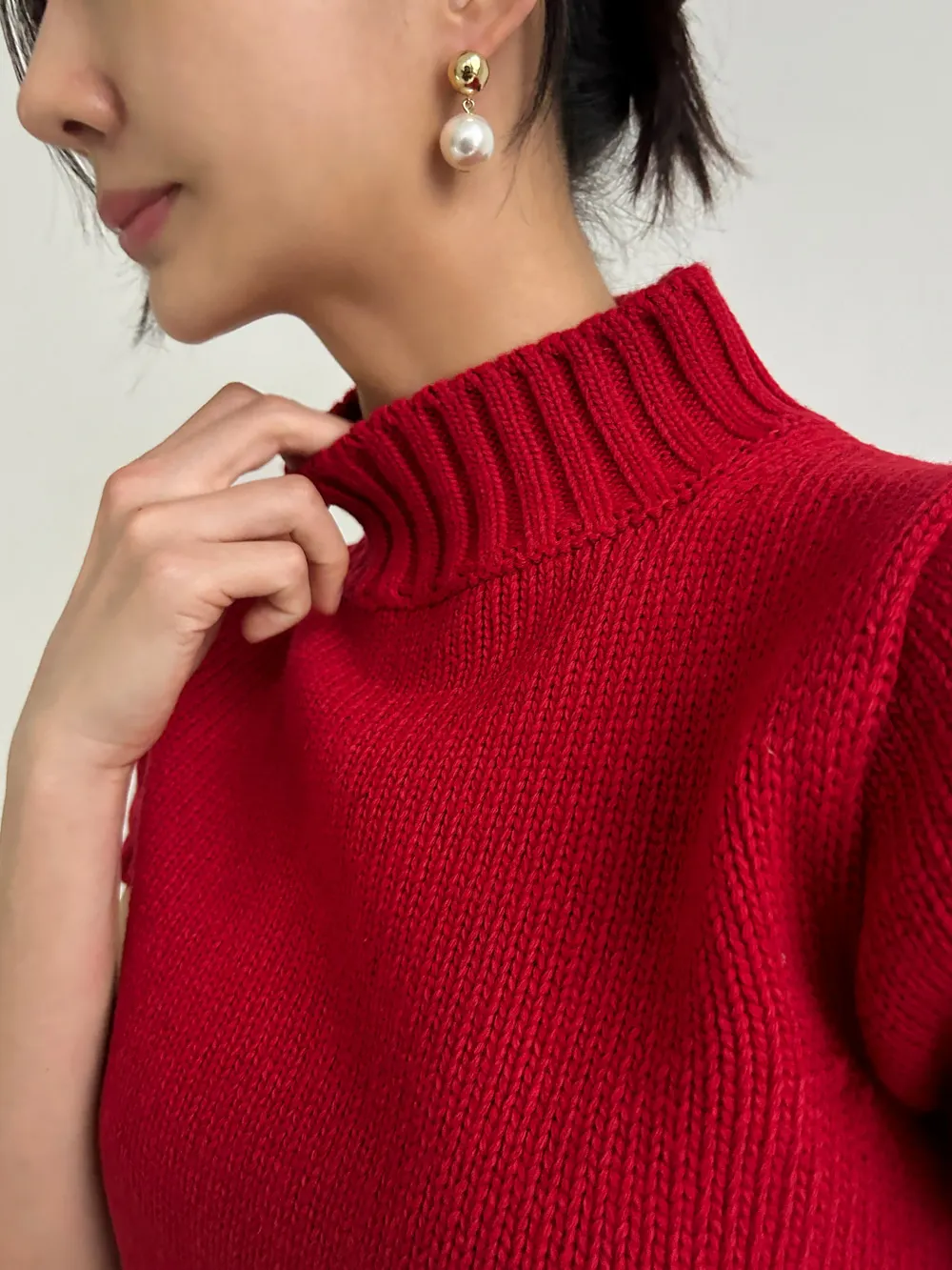Description Picture 4 of itemHigh Collar Short Sleeve Sweater Korean Chic Ropa Mujer Loose Casual Pullover Spring Summer Womens Clothing Solid Knitwears