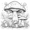 Whimsical Tree House Adult Picture Book Enchanting Mushroom Home Micro World Sketches Perfect Pencil Coloring Book 5