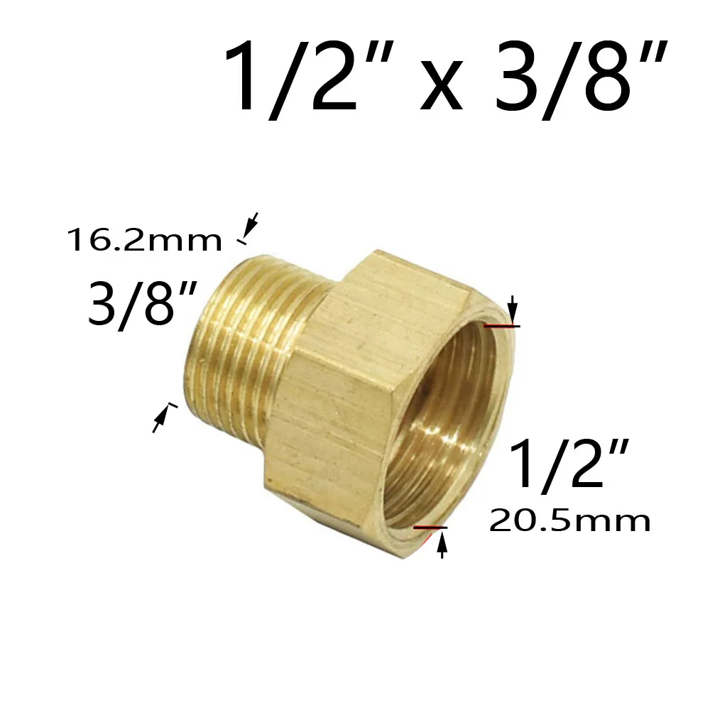 Copper Metal Threaded Water Pipe Connector 1/4" 1/2" 3/4" 1" Thread Reducer Connector Transitional Coupling Hose Tap Fittings 