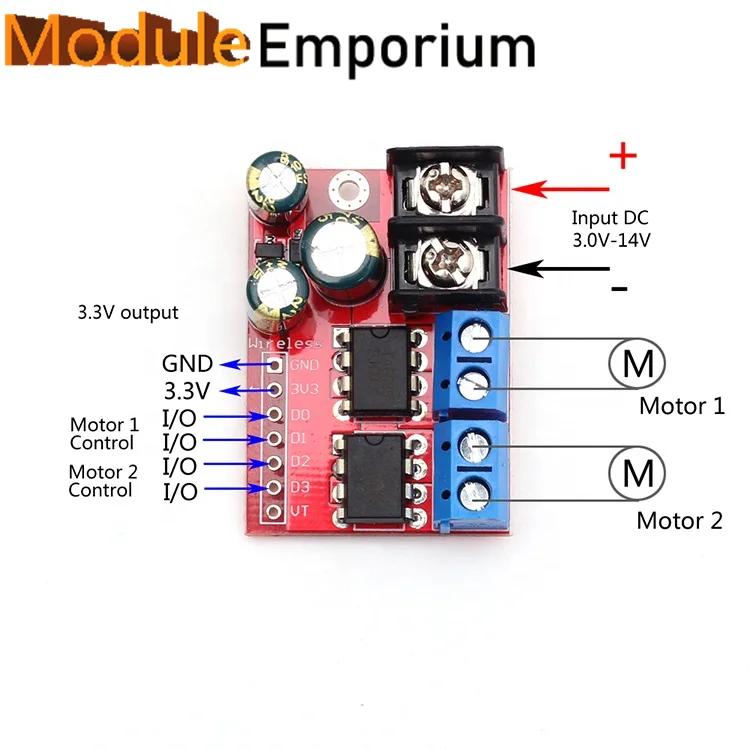 5A Dual Channel DC Motor Drive Forward Reverse PWM Remote