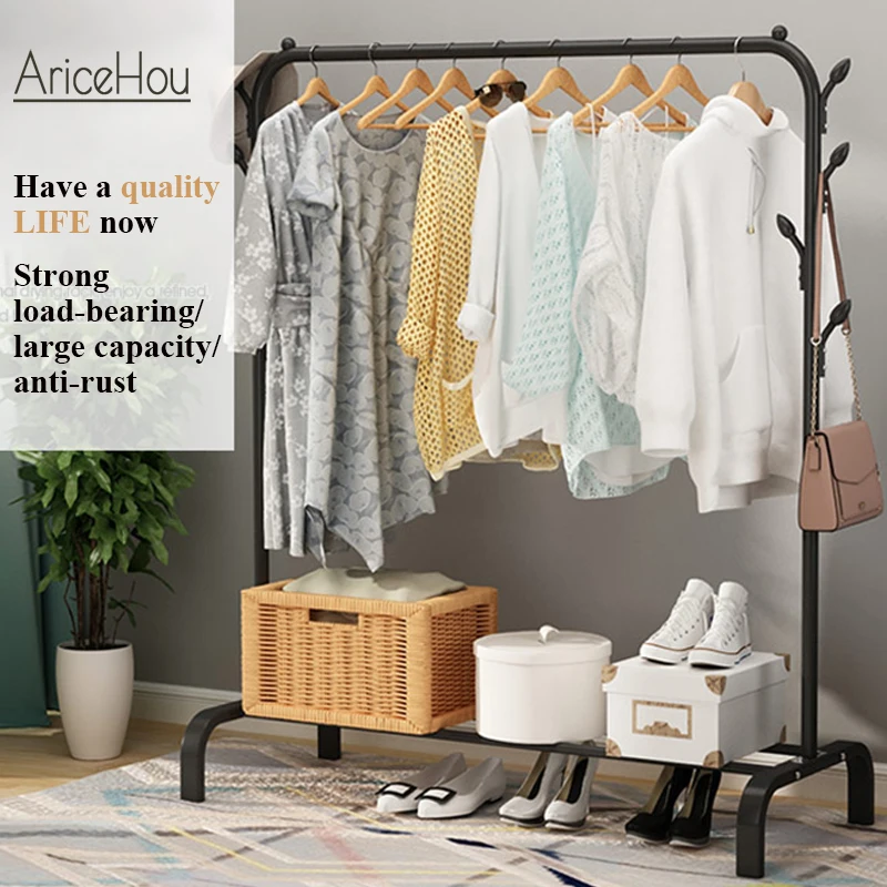

Clothes Hanger Coat Rack Waterproof Drying Racks Garment Furniture Rack Wardrobe Closet Shoe Rack Indoor Floor Hanger Storage