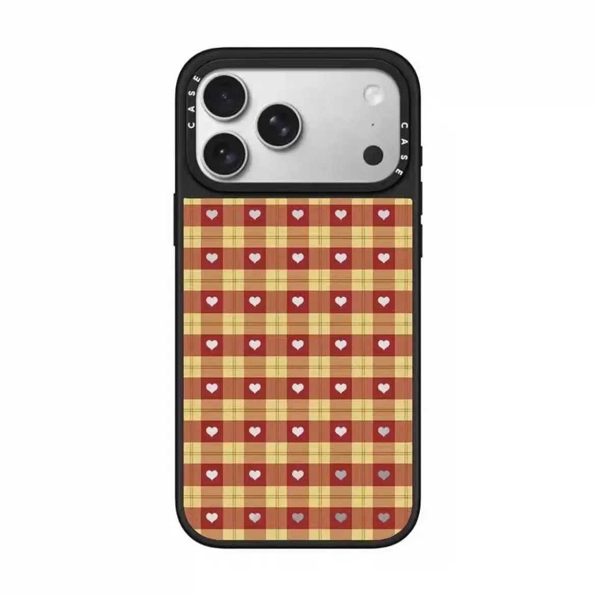 Sanrio Mirror Collection Plaid Heart Design Phone Case