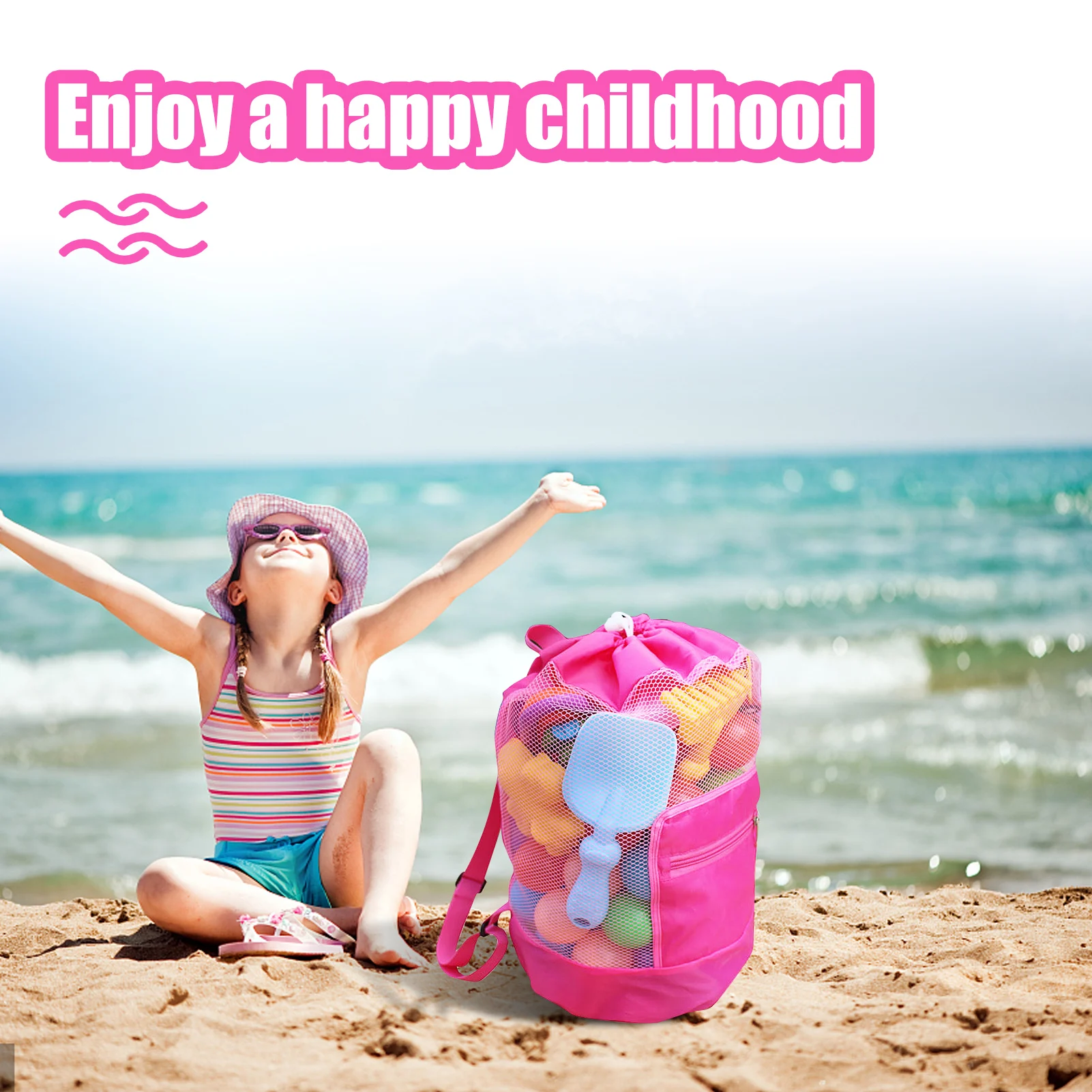 Large Mesh Beach Bag Foldable Storage Bag For Beach Swim And Pool Toys Balls Storage Bags Stay Away From Sand And Water Children