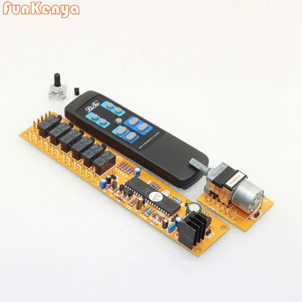 

4 Ways Input Power Amplifier Board Remote Control ALPS Motor Potentiometer Volume Tone Amp Circut