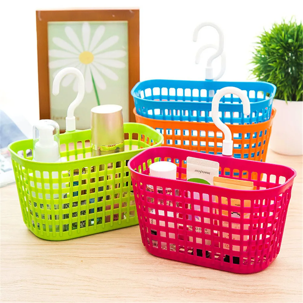 Plastic Storage Hanging Baskets Bathroom Washing Toiletries Shower Organizer.KE