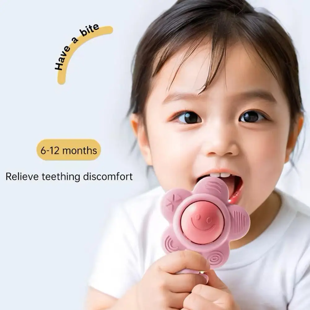3-in-1Baby Teething Rattle with Chewable Gripper&Shaker Sensory Toy to Boost Vision/Hearing Unisex Gift for Birthdays/Holidays - 5
