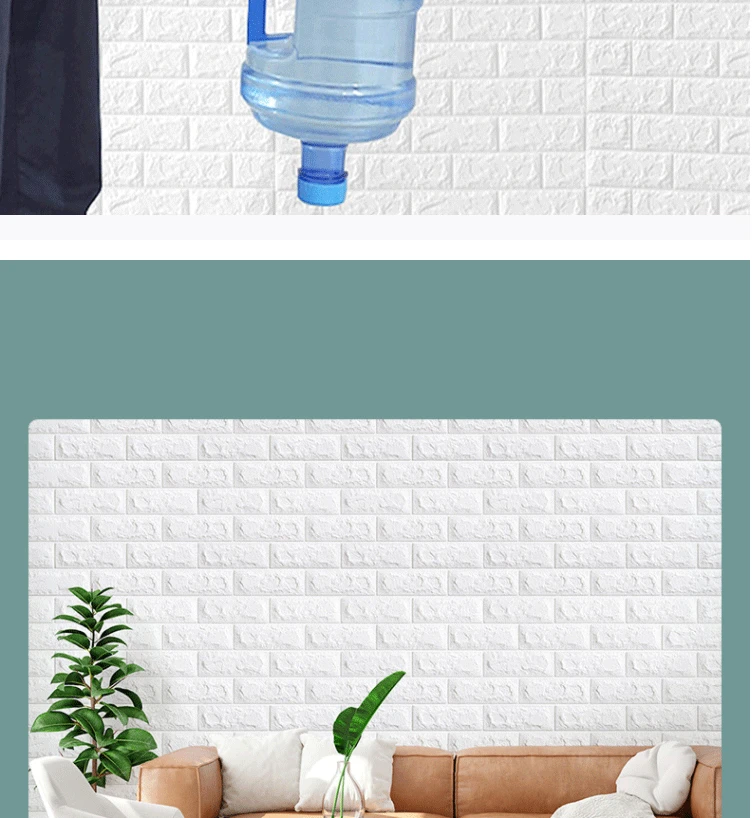 Upgrade your home with 3D Soft Foam Brick Wallpaper Roll – a self-adhesive, waterproof, and soundproof wall sticker ideal for living rooms, kitchens, and bathrooms.