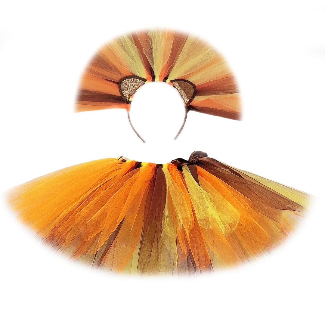 Baby Girls Animal Lion Tutu Skirt Outfit for Kids Birthday Party Tulle Skirts Children Christmas Halloween Costumes Bow
