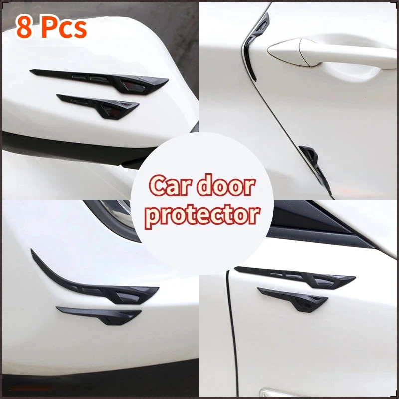 8 pezzi spoiler per auto paraurti anteriore pinna divisore anti-collisione effetto fibra di carbonio protezioni in gomma protezioni protezione per auto - Image 2