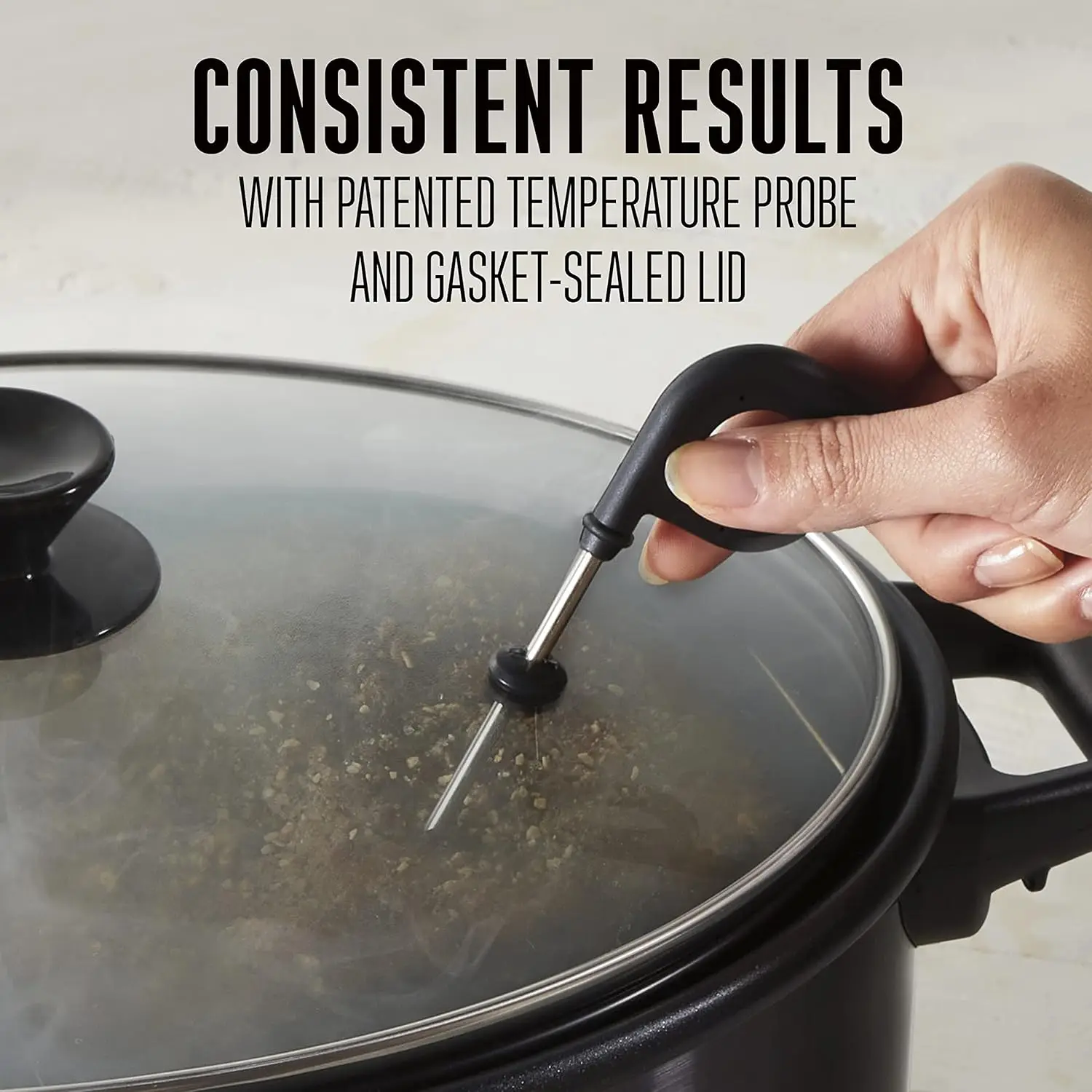 BRANDS 2-in-1 Indoor Electric Smoker & Programmable Slow Cooker, 6 Quart, Dishwasher Safe Crock, Black (03-2500-W) 6