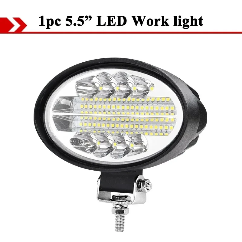 2 Barras LED Redondas 5 Cápsulas 4W - Luz De Trabajo Inundación, Todoterreno, 6500K, IP67, 1100 Lúmenes