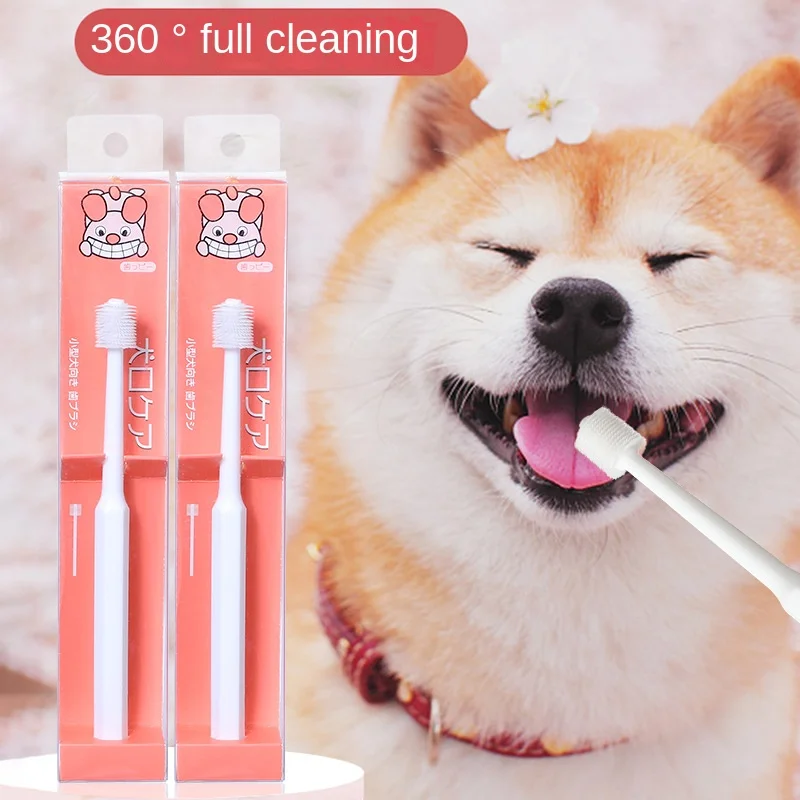 

Small Pet Toothbrush Dental Health Cleaning Pet Dental Care Long Handle Dental Oral Cleaning Tools Dogs Pet Cleaning Supplies