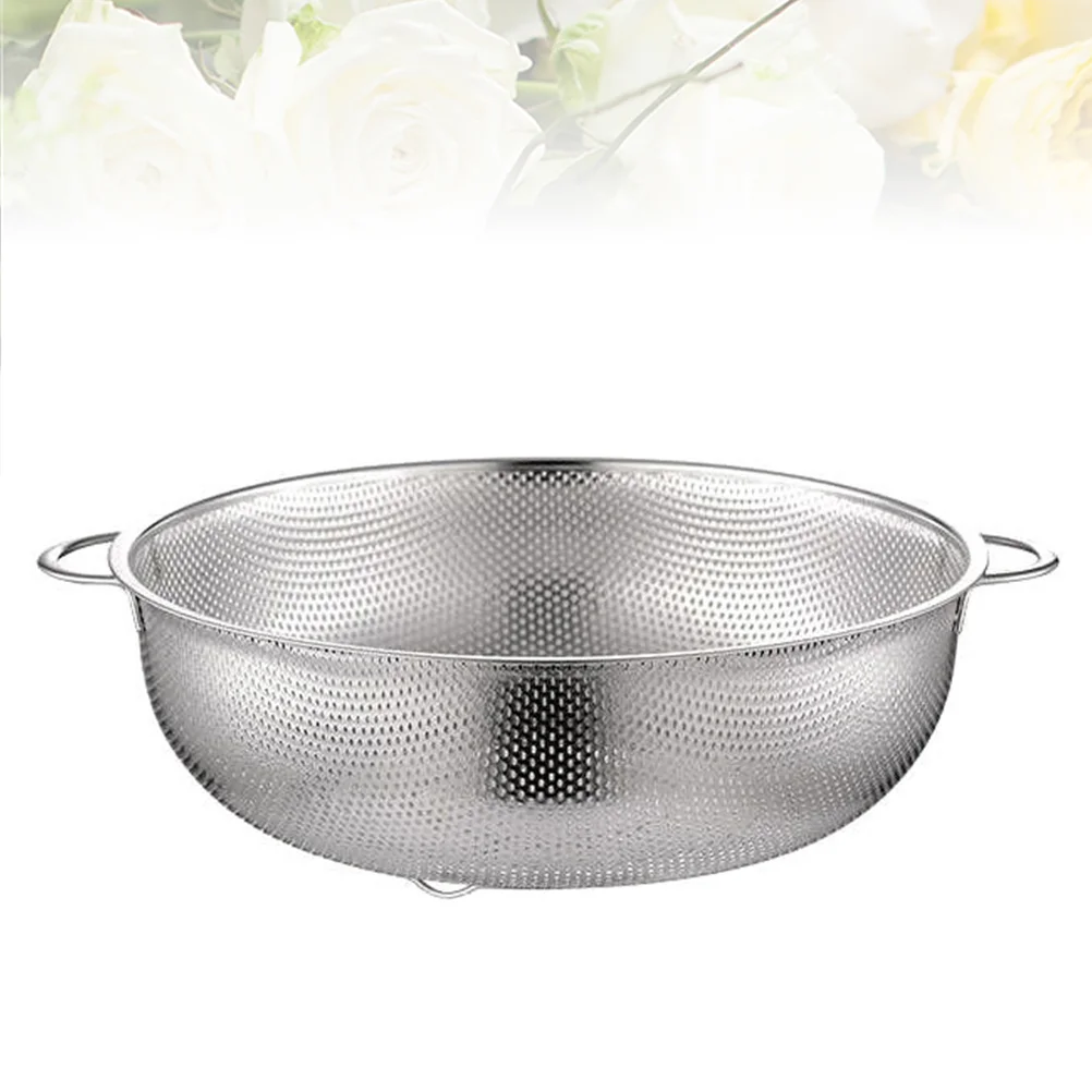 

Basket Strainer Colander Bowl Kitchen Vegetable Fruit Washing Metal Mesh Draining Rice Steel Stainless Drain Salad Pasta Storage