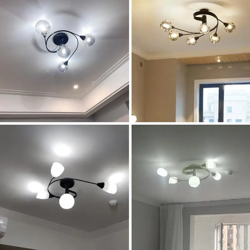 Modern Led Ceiling Chandelier Nordic Glass Lamp Bedroom Kitchen Living Room Dining Room Decoration Home Ceiling Light Fixtures