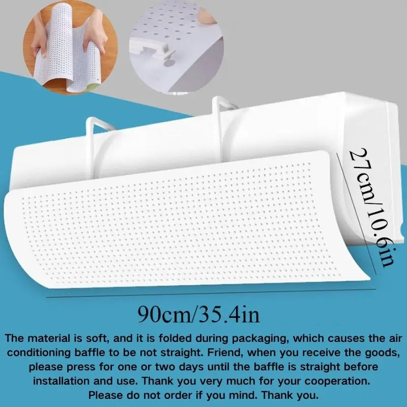Air Conditioner Wind Deflector Retractable Anti-Direct Blowing Windshield Cold Air Deflector Purification Wind Outlet Baffle