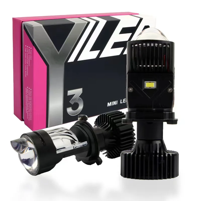 

Y3 h4 led headlight canbus mini auto projector Buble new lens 12v 6000k high and low beam 120W super bright car bulbs