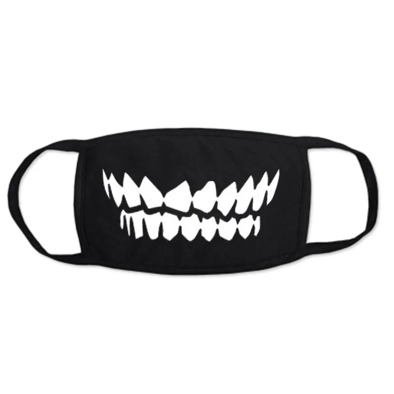 1PCS Black Bilayer Cotton Heart Anime Mouth Mask Anti Haze Dust Washable Reusable  Dustproof Mouth-muffle Winter Warm Mask 4
