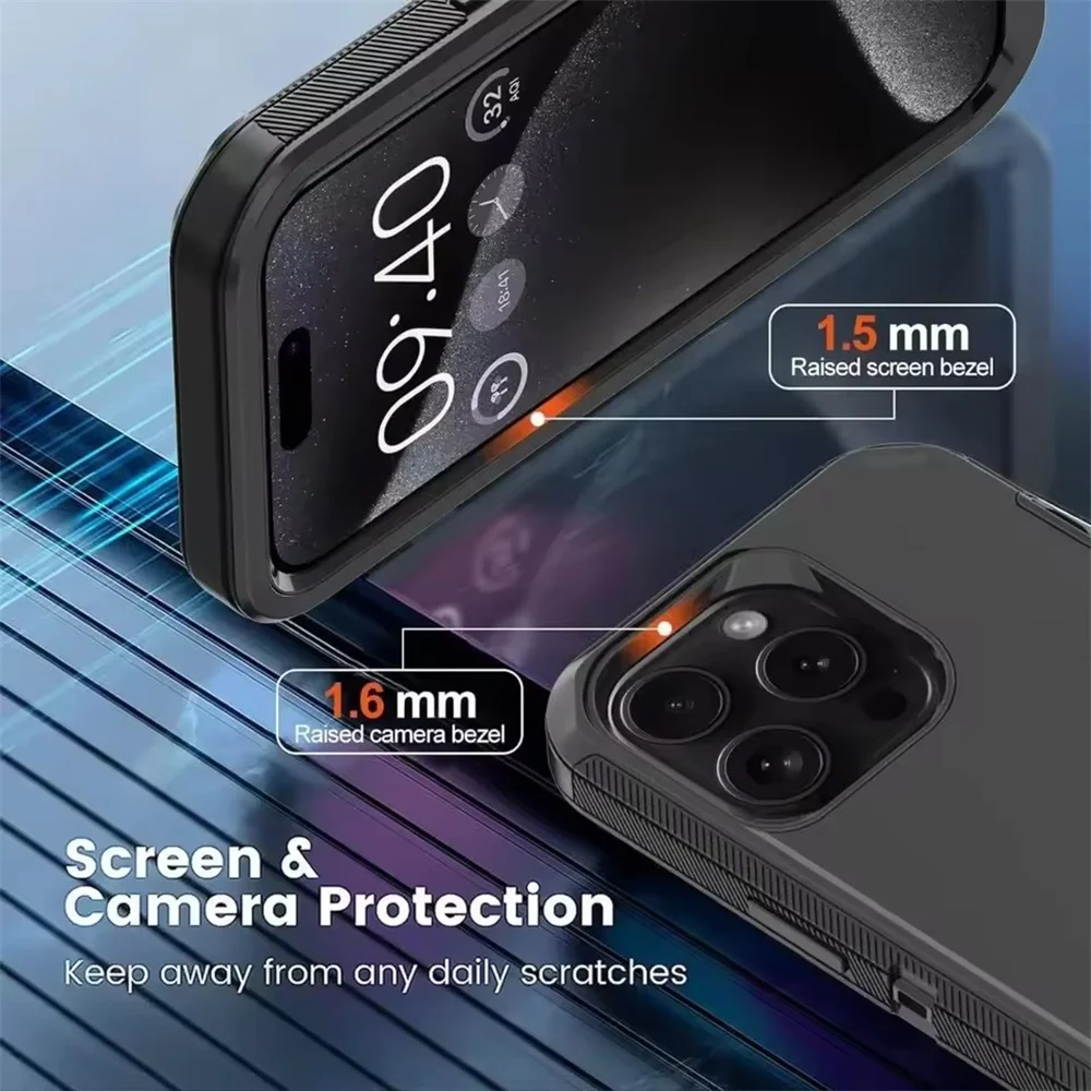 Triple Protection Heavy Duty Shockproof Phone Case - Original Hybrid Armor Cover
