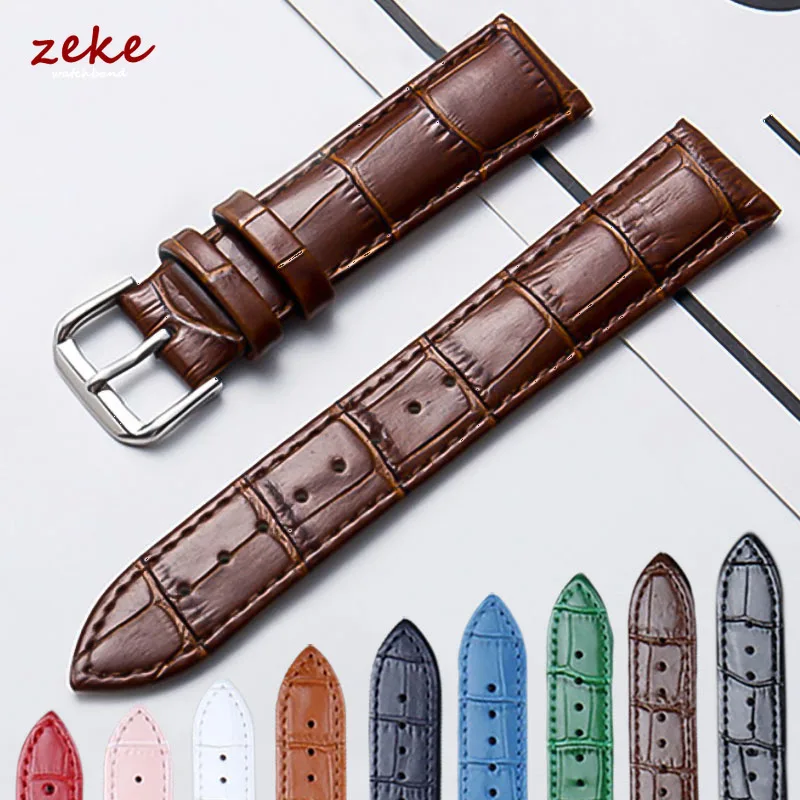 Elegant Genuine Leather Watch Strap: Soft Business Wristband with Pin Buckle