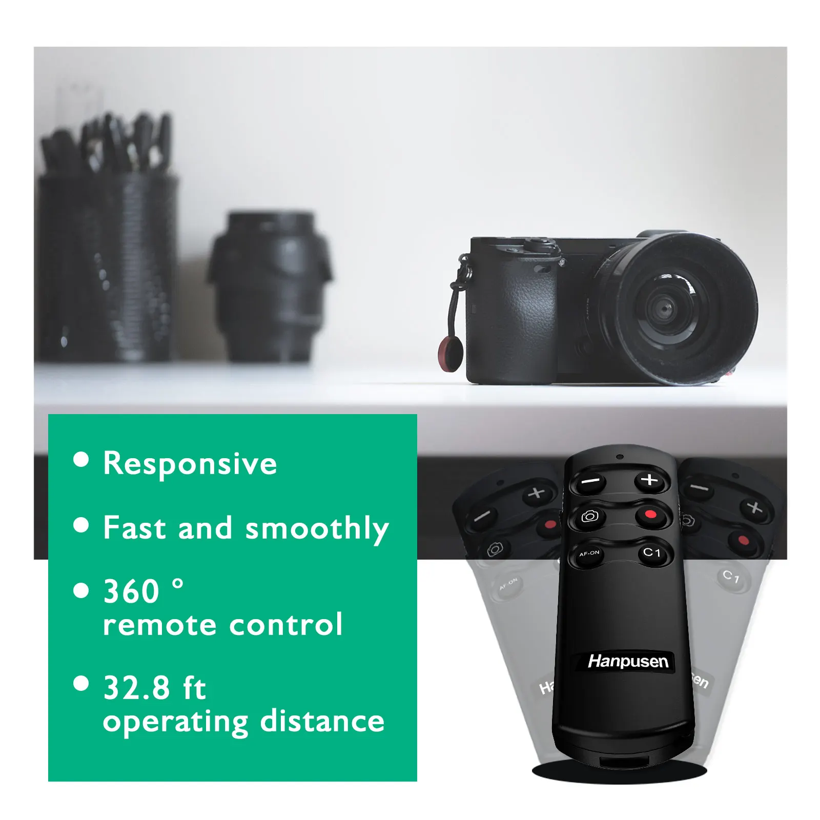 Hanpusen RMT-P1BTA Camera Remote Wireless Shutter Release Take Photos and Videos Camera Remote Shutter Button Camera Remote Shutter Release For Sony ZV-1F, A7RV, A7IV, ZV-E10, A6700, A7CR