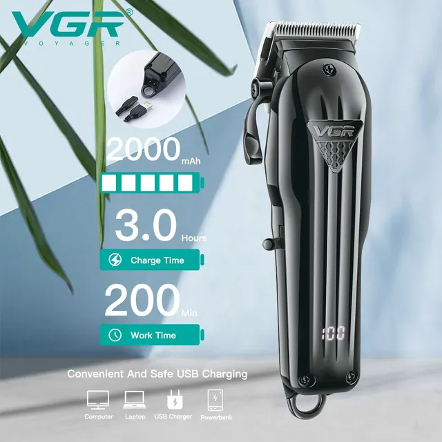 VGR Hair Clipper Professional Hair Cutting Machine Hair Trimmer Adjustable Cordless Rechargeable V 282 5