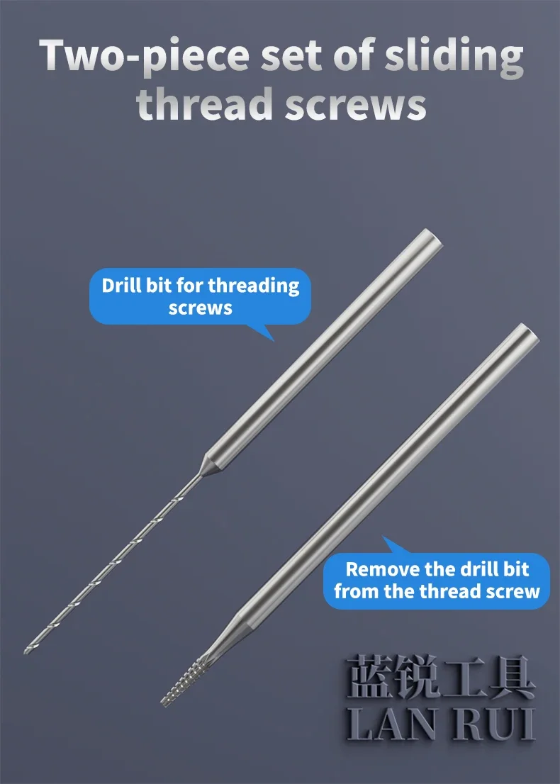 LANRUI U8 Alloy Drill Bit Phones Stripped Screw Remover for Damaged/Smooth Screw