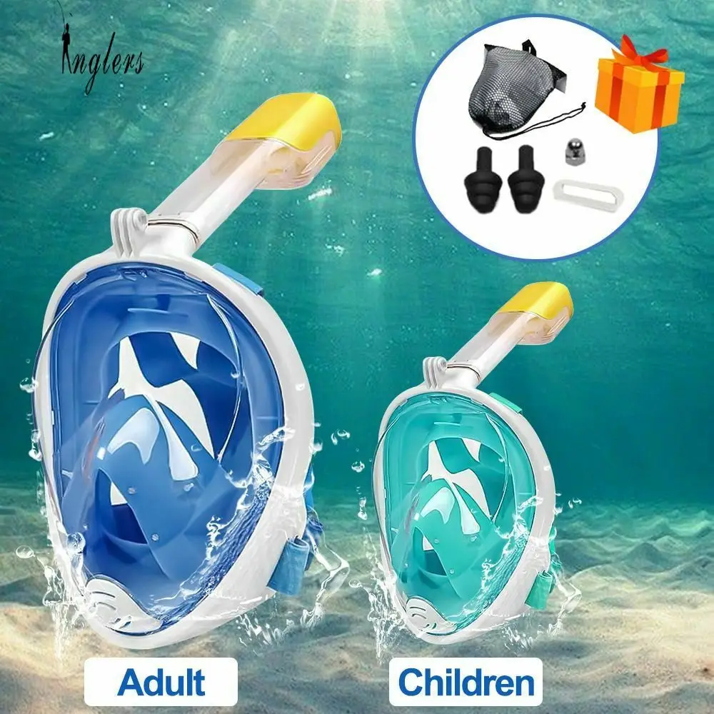 

Children Swimming Mask Set Scuba Diving Respirator Masks Anti Fog Safe Breathing for Kids Adult Underwater Snorkeling Full Face