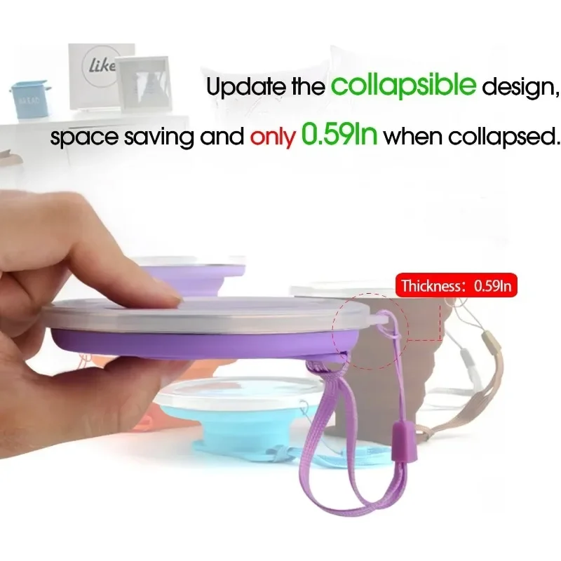 كوب ماء تلسكوبي سيليكون قابل للطي ، أكواب شاي للسفر في الهواء الطلق ، إبريق شرب بالماء ، إكسسوارات التخييم والمشي لمسافات طويلة ، كوب تلسكوبي