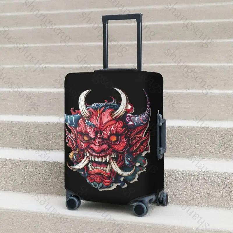 Demon Samurai mask Thicken Luggage Cover Elasticity Trolley dust cover Suitcase Protection Suitcase Case Accessories