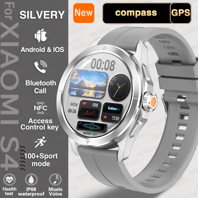 New S4 Ultra AMOLED Outdoor Sports Watch GPS Tracker Heart Rate Waterproof Men - Picture 32 of 36