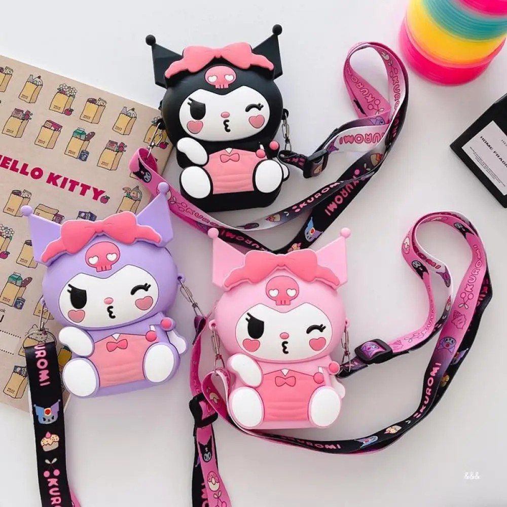 

Детский силиконовый кошелек для монет с аниме Sanrio My Melody Kuromi модные и универсальные сумки через плечо