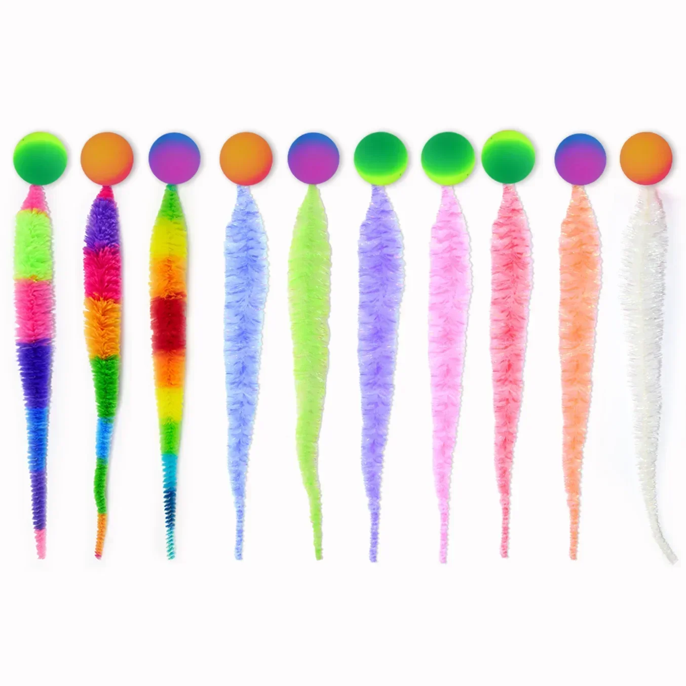 1/5/10PCS Cat interactive toys Tickle Cat Colorful bouncing ball Pet supplies Puzzle teasing indoor cat caterpillar elastic toy 1/5/10PCS Cat interactive toys Tickle Cat Colorful bouncing ball Pet supplies Puzzle teasing indoor cat caterpillar elastic toy