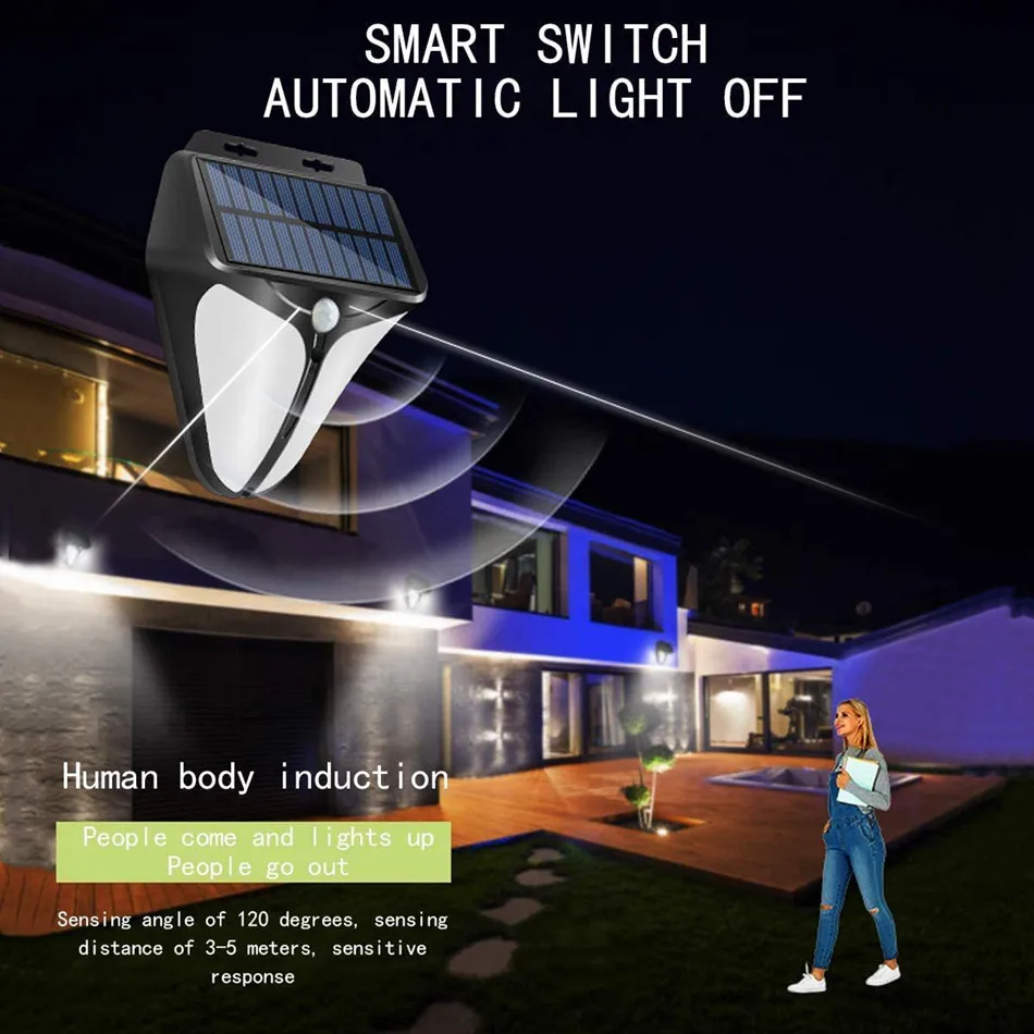 Garden Solar Led Light Outdoor Waterproof Emergency Solar Wall Light Motion Sensor Security Lamp Patio Fence Cottagecore solar bulb