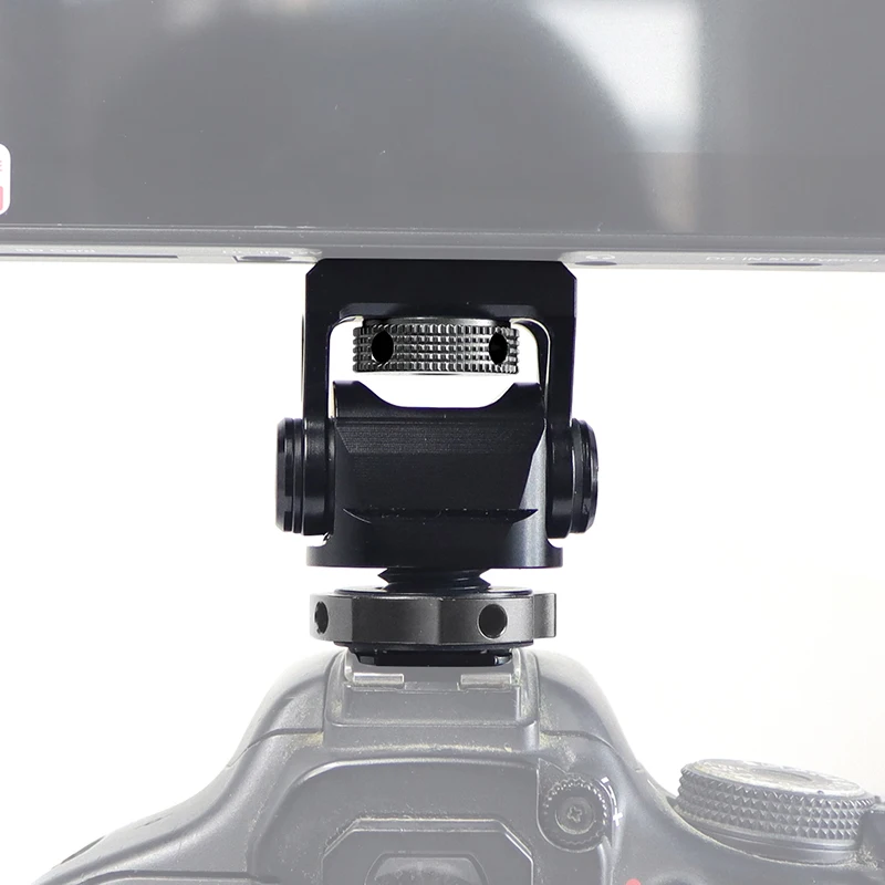 DSLR Camera Monitor Mount 360&deg; Swivel Adjustable Monitor Holder with Cold Shoe for Nikon Canon Sony