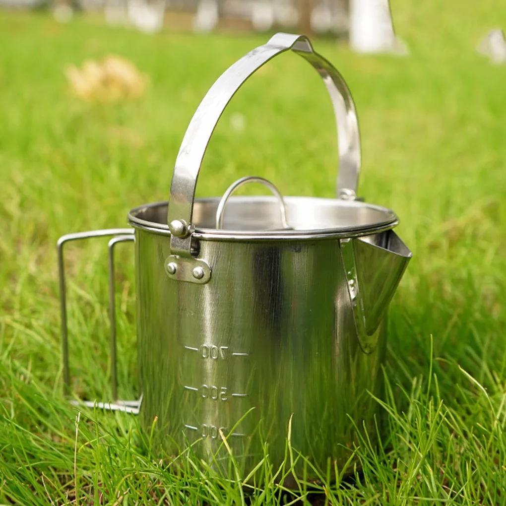 

1 2L Camping Kettle Hanging Pot Cooker Teapot For Cutlery Supplies