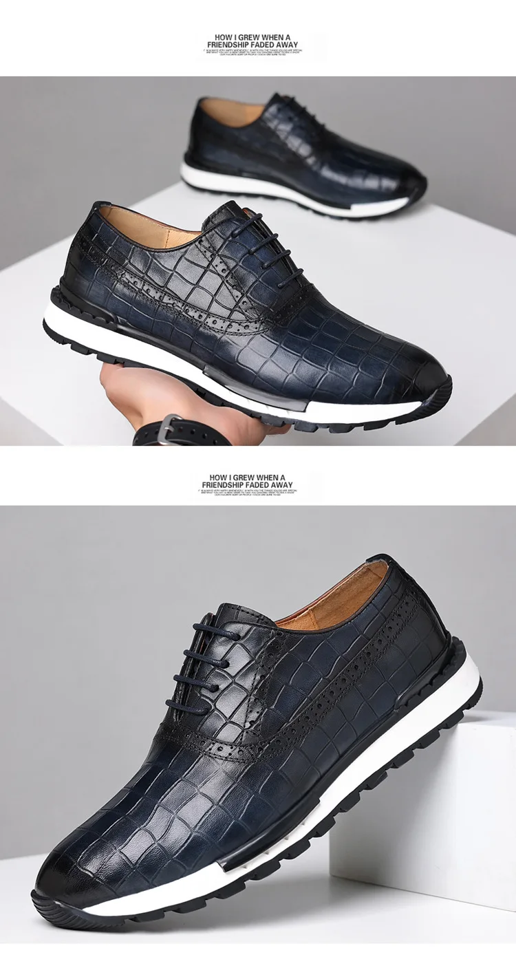 Men Genuine Leather Sneakers