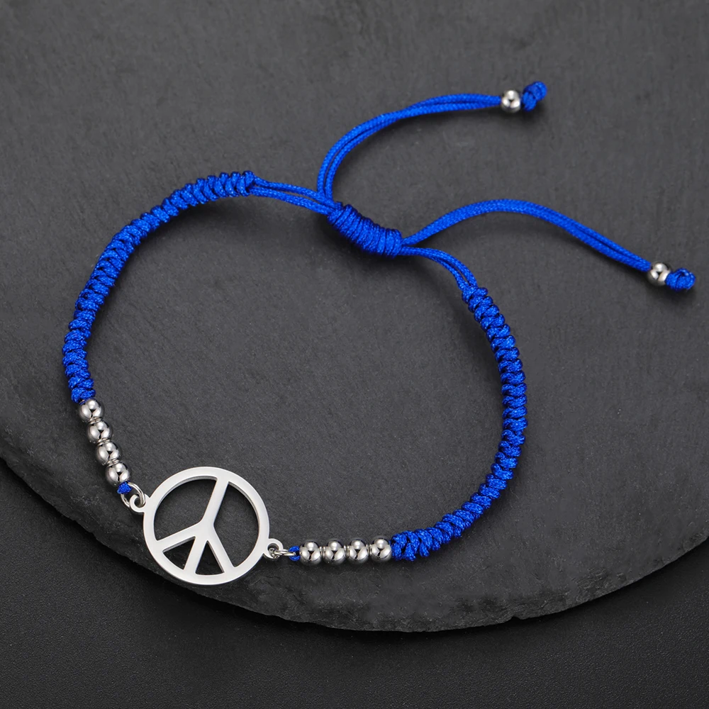 Dawapara Friedenszeichen-Armband, Fußkettchen für Damen und Herren, Liebes-Friedenszeichen-Symbol, minimalistischer Edelstahl-Paarschmuck – Detail 34