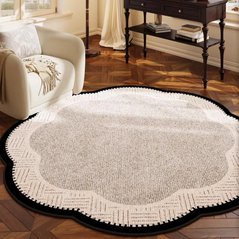 Retro Style Bedroom Decor Carpet Light Luxury Carpets for Living Room French Irregular Shape Lounge Rug Home Thickened Floor Mat 3