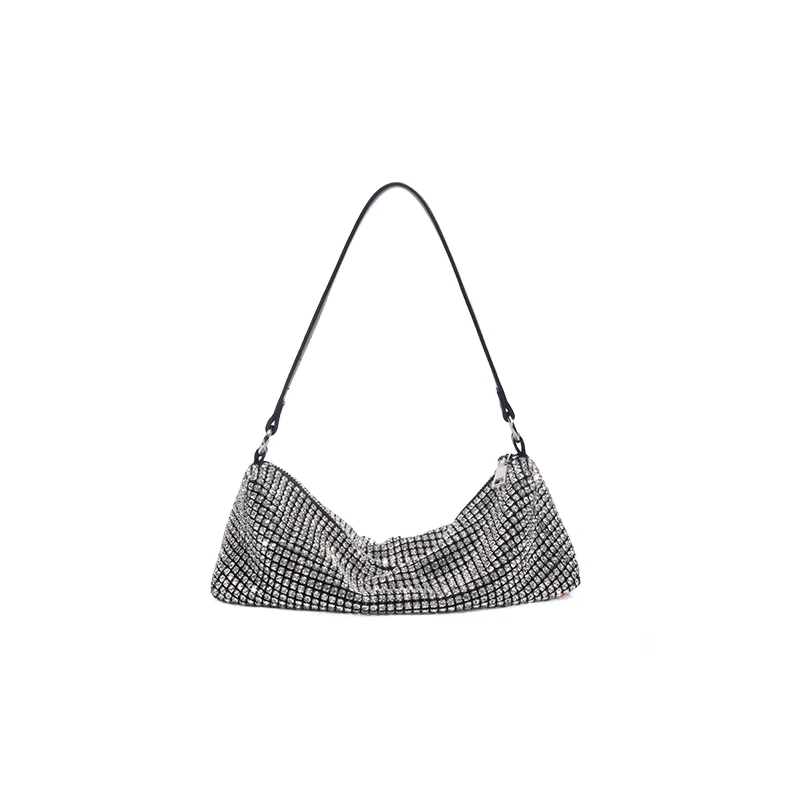 Wedding Party Clutch Purse Knotted Handle Glitter Rhinestones Diamond Evening Bag Women's Handbag Luxury Designer Shoulder Bag