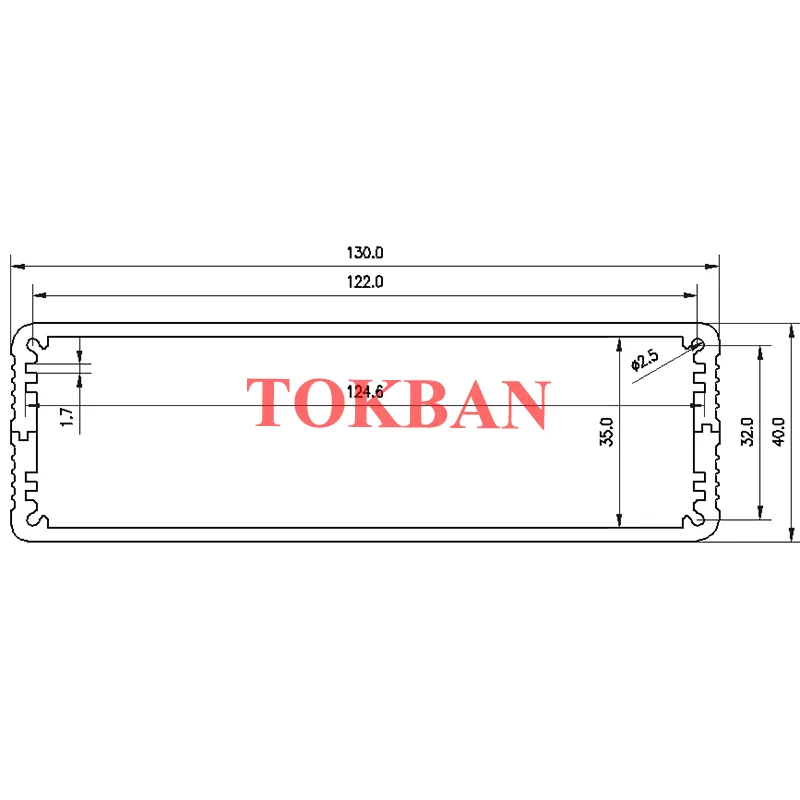 Tokban 1304 132*42*169mm Diy 증폭기 오디오 케이스 쉘용 모든 알루미늄 전력 증폭기 섀시 인클로저
