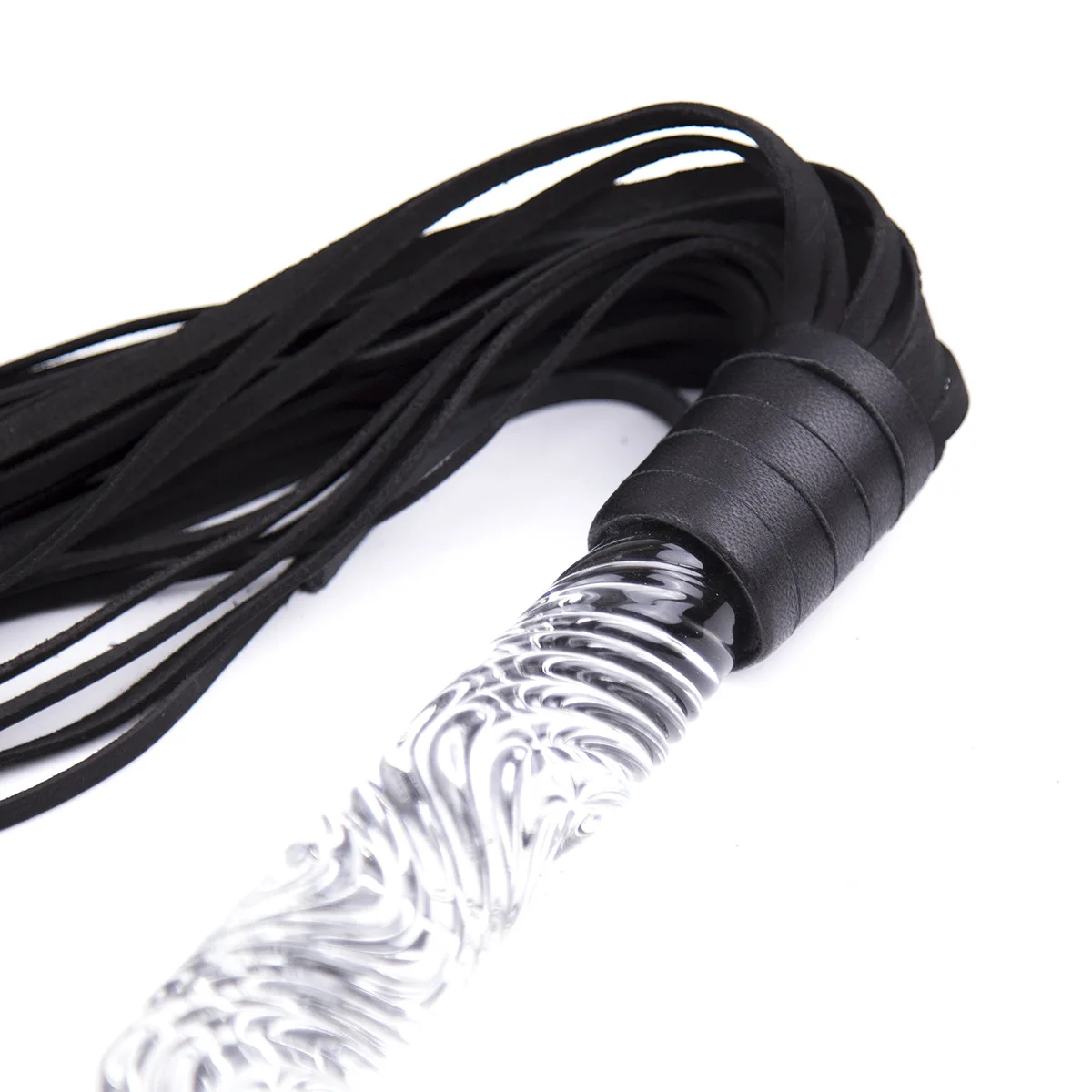 Toys Erotic Sex Training BDSM Dual-use Glass Leather Dildo Whip Backyard Anal Plug Whip_voghion.com
