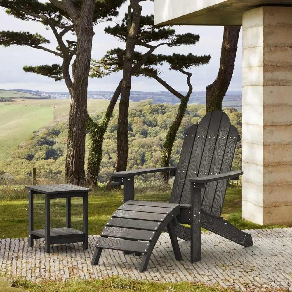 Adirondack Chairs Set of 4,Fire Pit Outdoor Chair Weather Resistant with Cup Holder,Modern Plastic Chair Plastic for Patio 6