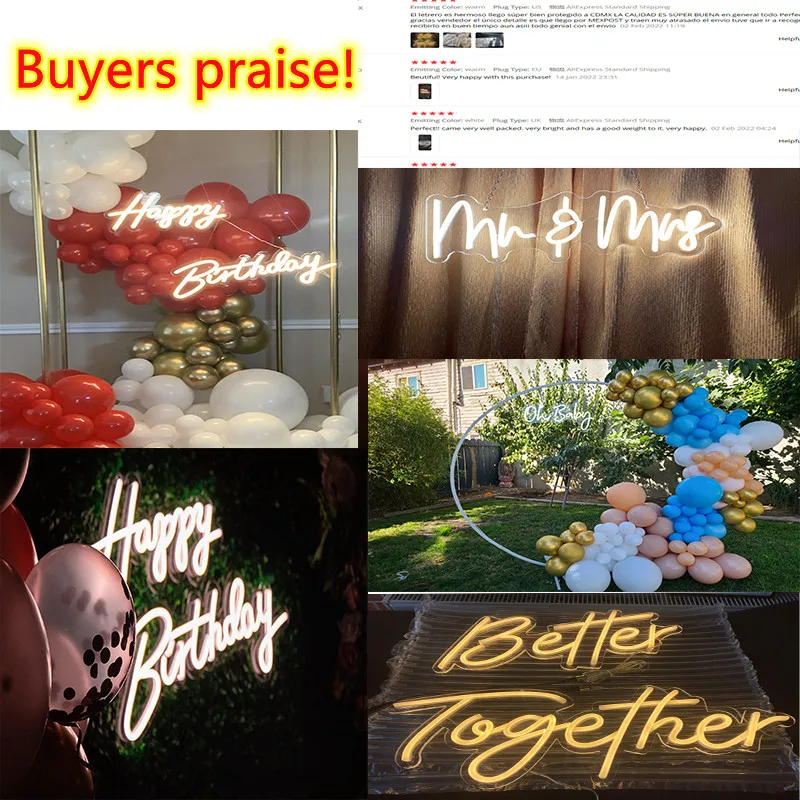 Happy Birthday Party Led Neon Sign for Birthday Decor Oh Baby Neon Light Lets Home Hanging Decor